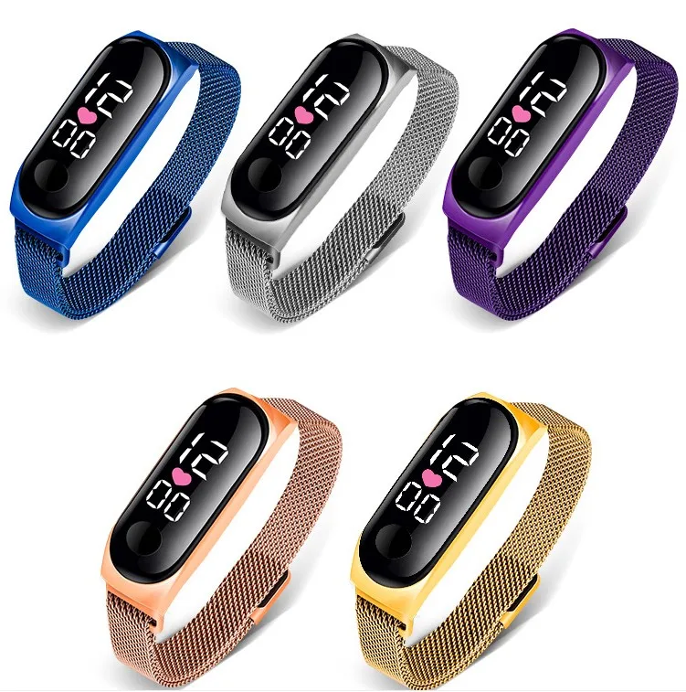 LED Kids Electronic Watch Women Factory Cheap price Students Outdoor Sports Waterproof Magnet Electronic Watch Men