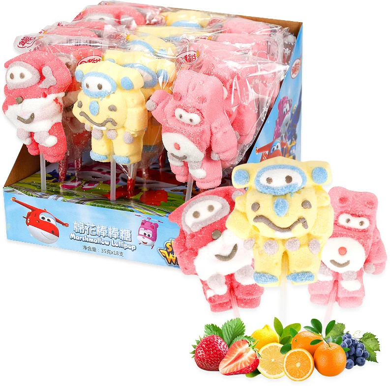 Wholesale Halal Cotton Candy Sugar Fruit Jam Marshmallow Lollipop Cotton Candy