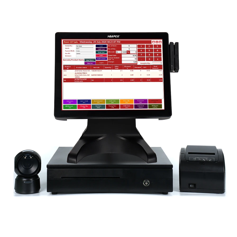 HBA-S100AIO лучший кассовый аппарат pos система с емкостным сенсорным экраном