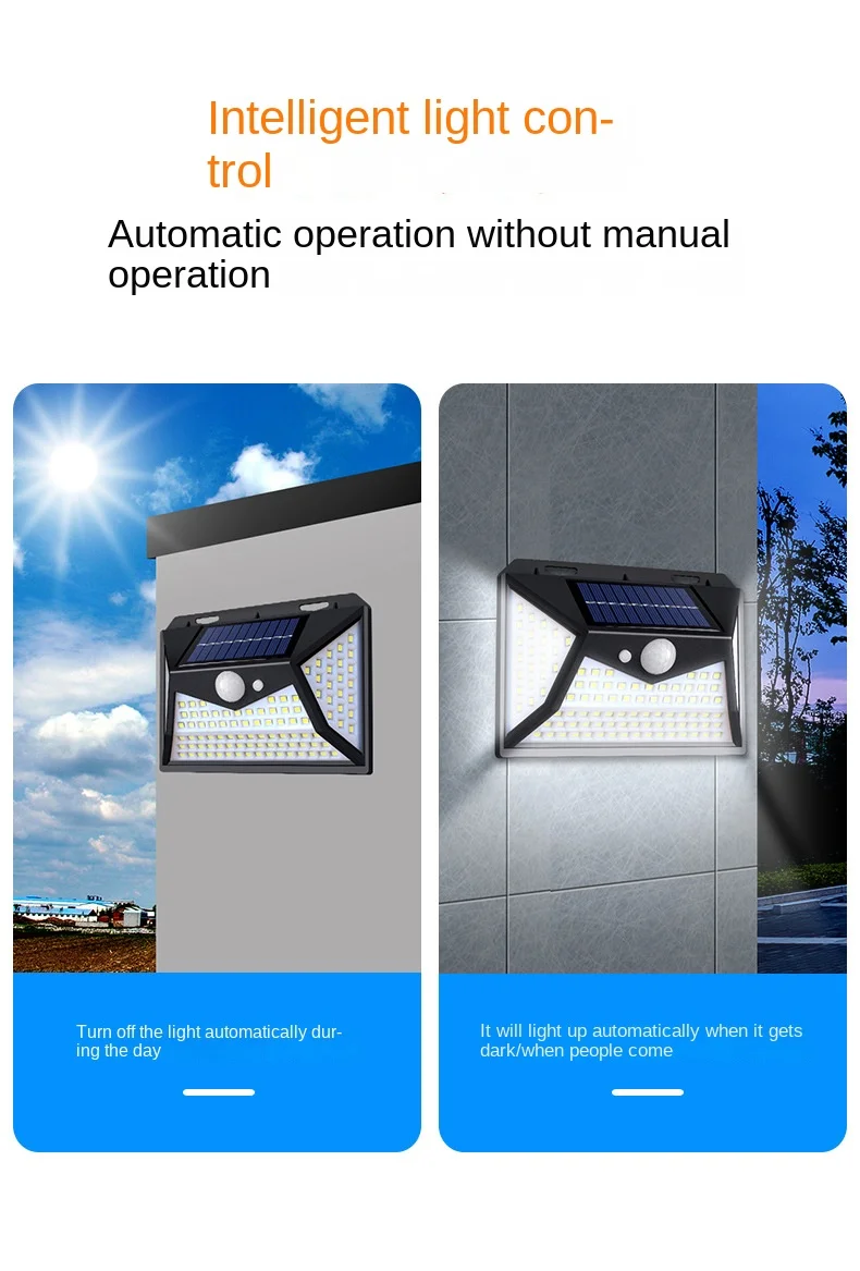 For Front Door Yard Garage Garden Led Street Lamp Outdoor Solar Lights With Motion Sensor