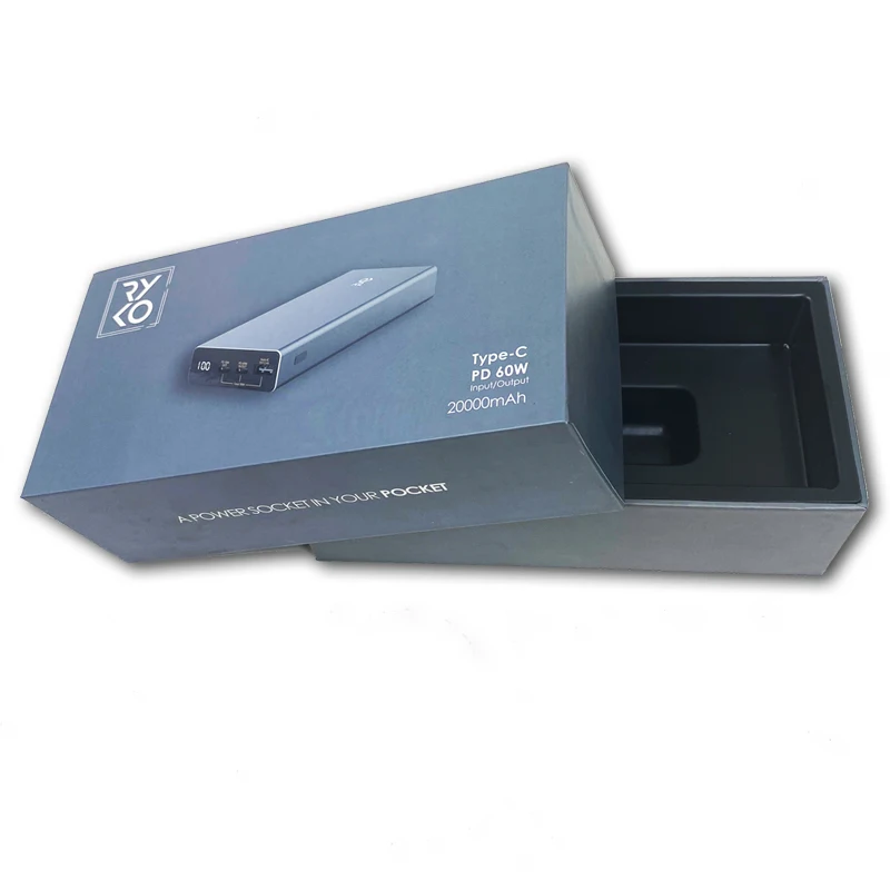 Premium Cardboard Gift Box for Slim Power Banks Strong Hard Paper Gift Packaging for USB Charger