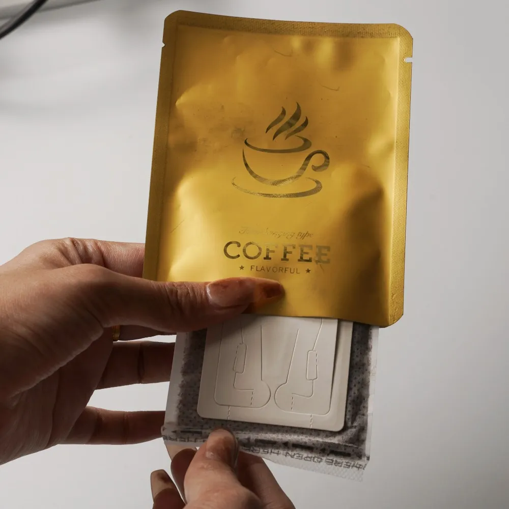 Hot Sale Printed Logo Flat Coffee Bean Packaging Drip Coffee Filter Bag Aluminum Bags For Coffee