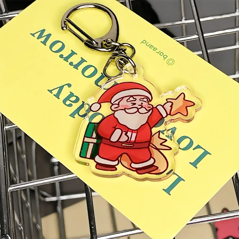 Christmas Best Seller Clear Acrylic Keychain custom gift Keychain Custom Cartoon Acrylic Keychain Wholesale Plastic key chain