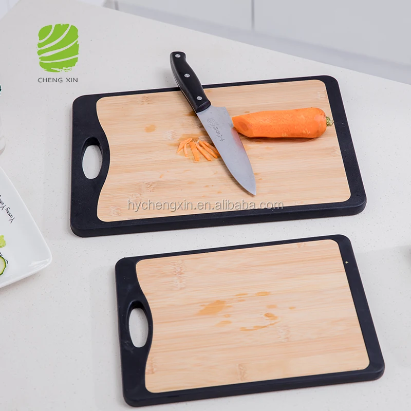 New design wholesale  natural double-side use non-slip bamboo cutting board set of 3