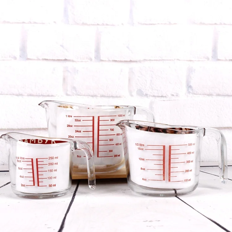 Лидер продаж, термостойкий стеклянный мерный кувшин 1000 мл, 500 мл, 250 мл