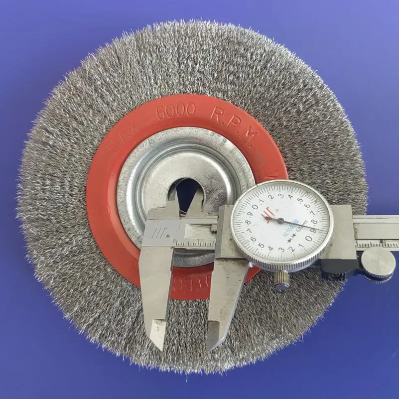 Long Life 6 Inch OD Crimped Wire Stainless Steel Wire Polishing Brush Wheels
