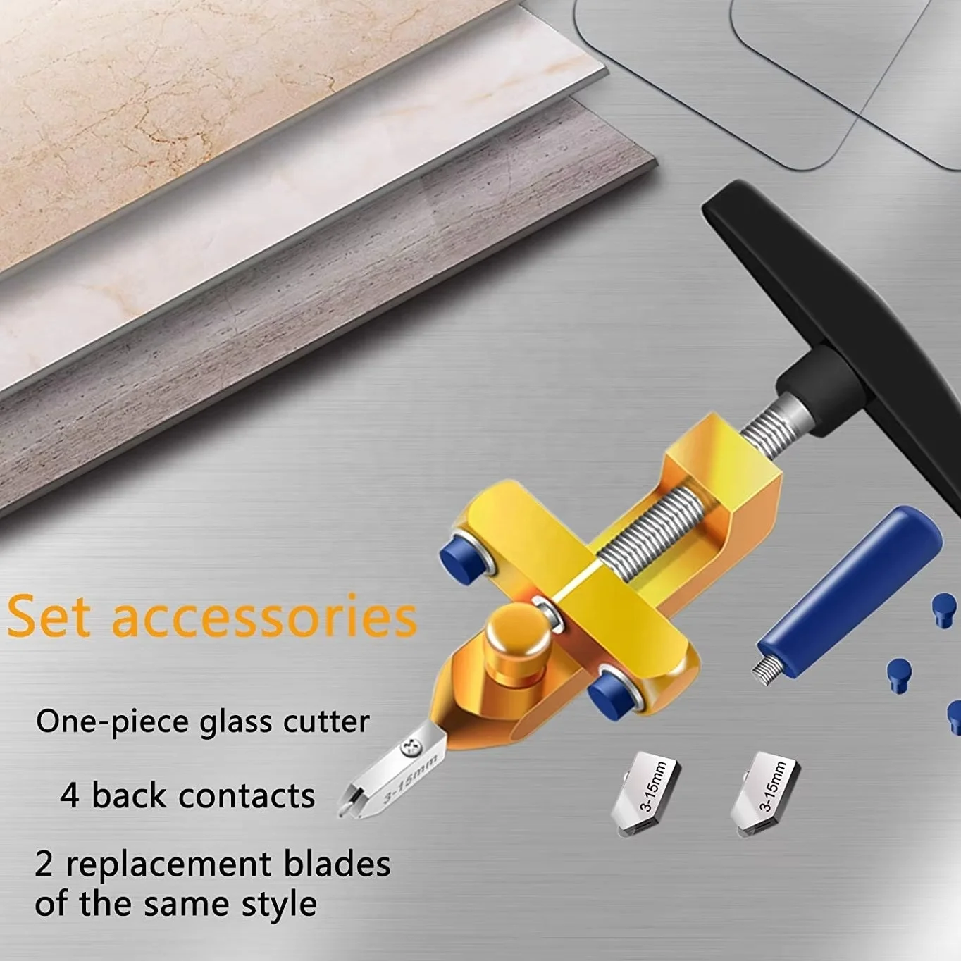 TGS Hot Sale 2 in 1 Glass Tile Cutter Glass Breaking Pliers and Tungsten Steel tile Cutter, Mirror Tile Glass cutter