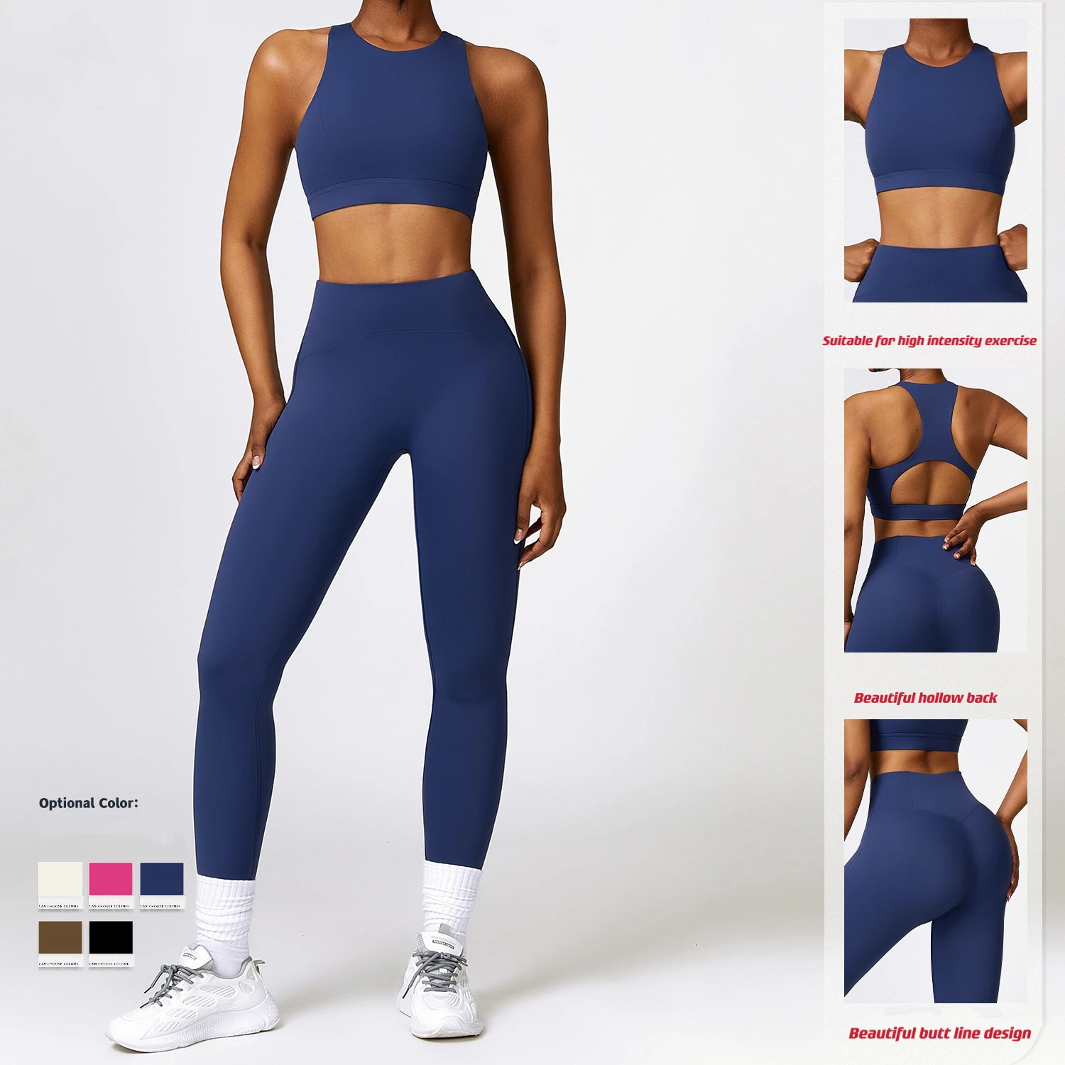 Eco-FriendlyQUICK DRY Women Gym Fitness Sets Butt Lift Yoga Leggings Activewear Fitness Workout 2 Piece Yoga Wear