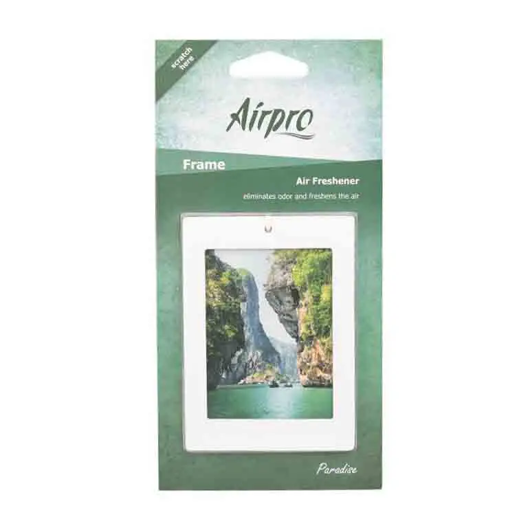 Подвесной бумажный освежитель воздуха с рамой бренда Airpro
