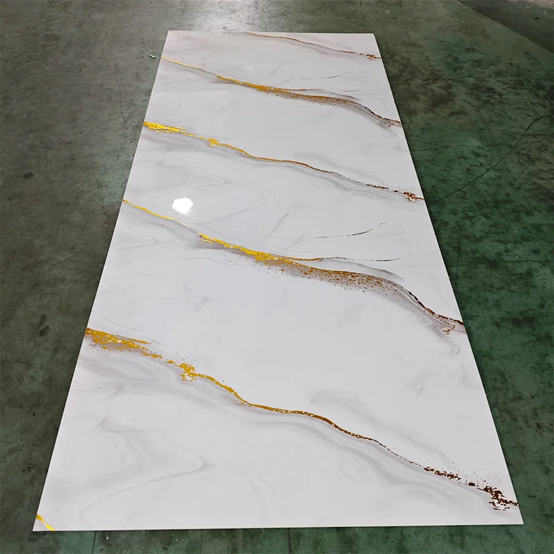 Factory good quality hot sale waterproof gold wall panel pvc wall panel uv marble sheet pvc marble sheet