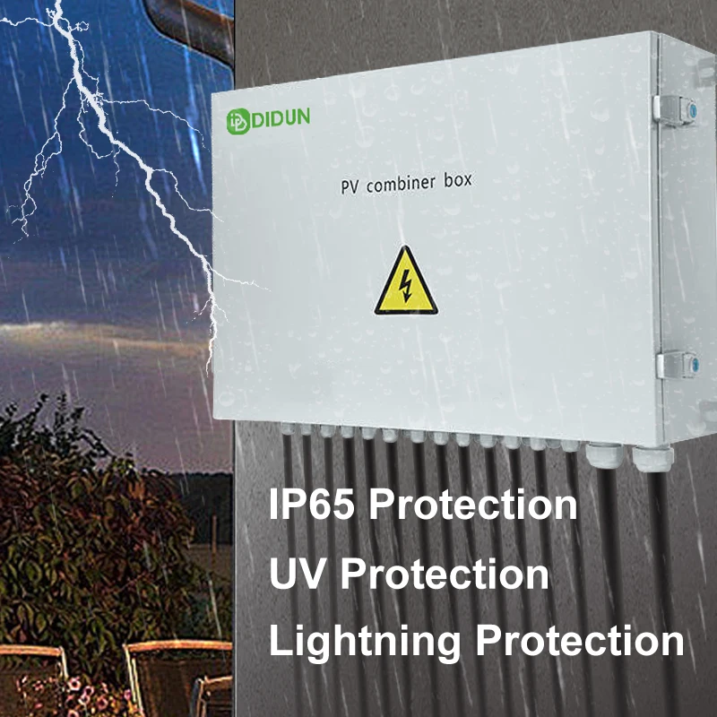 Customizable DDGH DC 1000V 2 in 2 out 2 String Electrical DC AC Combiner Box for PV Solar 6500w 25A 30A with RCD