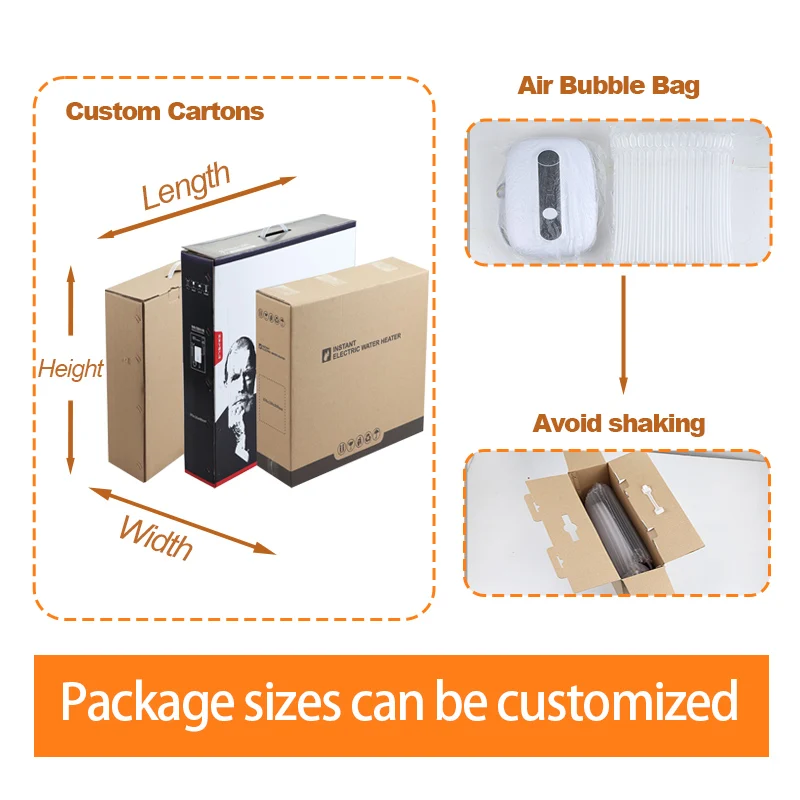 Factory Wholesale Household 220V 6.5KW 8KW 9KW Smart Bathroom Shower Tankless Water Heater Geyser Instant Electric Water Heaters