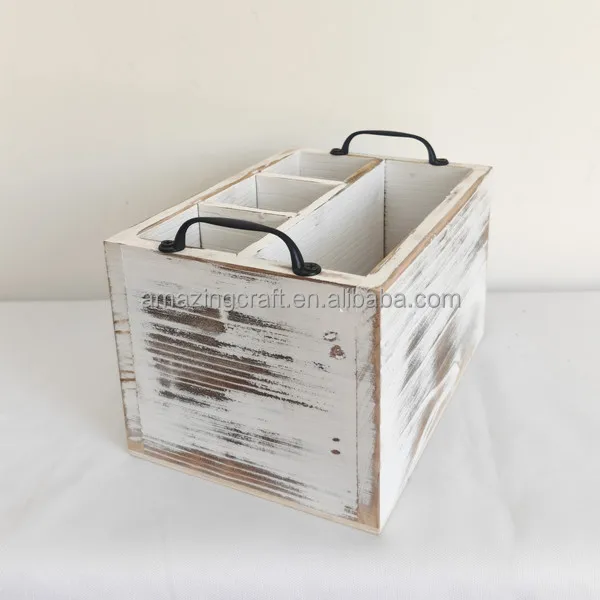 Wooden Caddy Tool Box with Compartments Customized Sizes Solid Wood