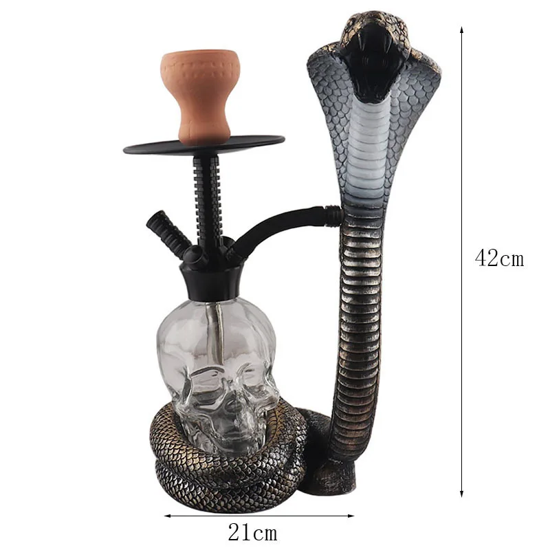 Fashion snake Arab hookah full set of bar with led light hookah bottle snake pipe bottle Multiple straws