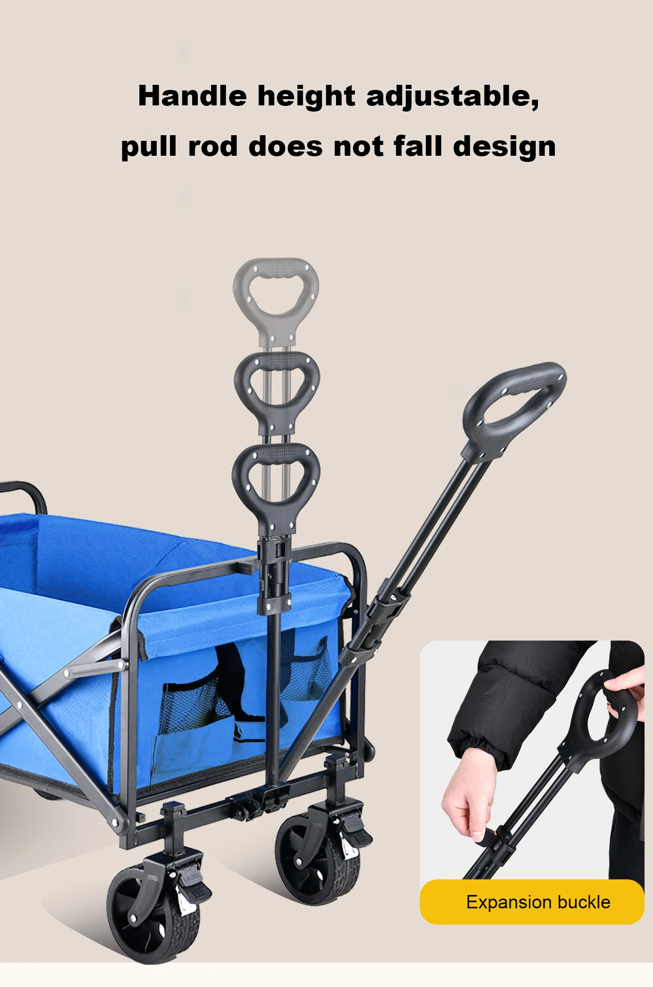 Outdoor Garden Beach Camping Trolley Cart Fishing Folding Camping Wagon Portable Shopping Tour Hand Luggage Cart Trolleys