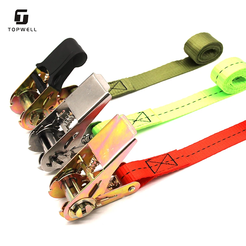800Kg 1' 25Mm Cargo Trucks Ratchet Buckle Lashing Belt Strap Without Hook Ratchet Tie Down