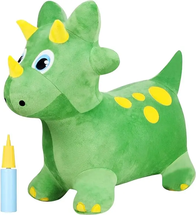 New product explosion children indoor jumping ball green dinosaur jumping toy inflatable jumping horse rubber rocking chair