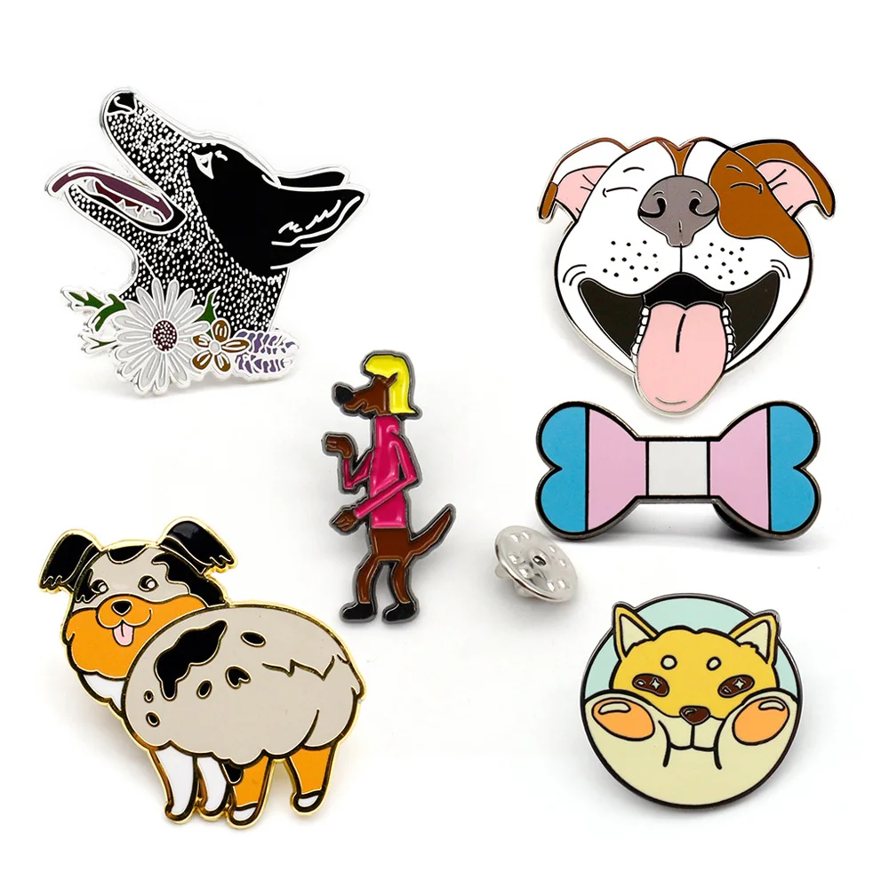 Gift Sets New Product Custom Bone Lapel Pin Badge Random Color Cute Dog Bag Clothes Hat Hard Enamel Pin
