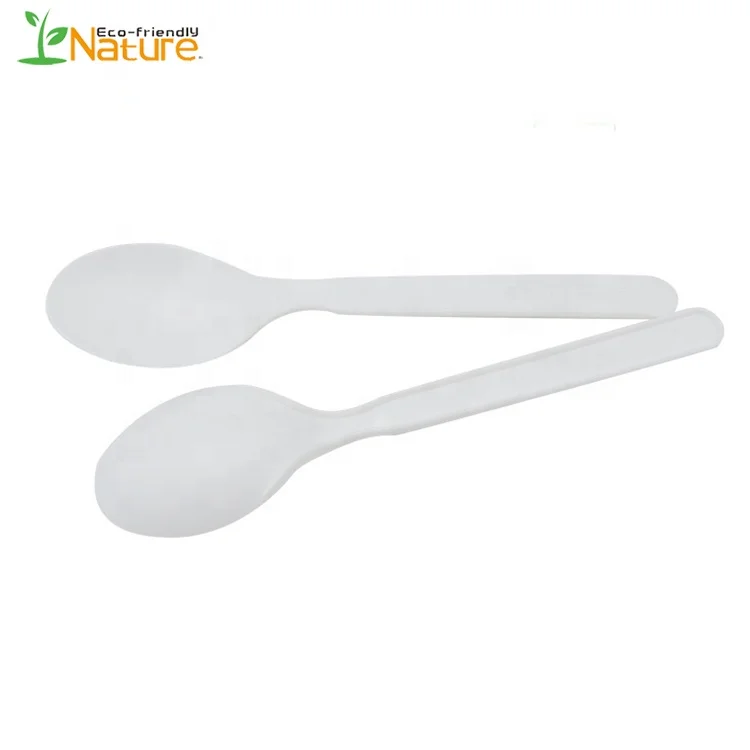 Custom high quality eco friendly cpla compostable disposable biodegradable ice cream spoon