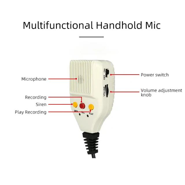 Outdoor Party Speaker Megaphone Sans Fil Battery Rechargeable 50W Speaker Handheld Megaphone