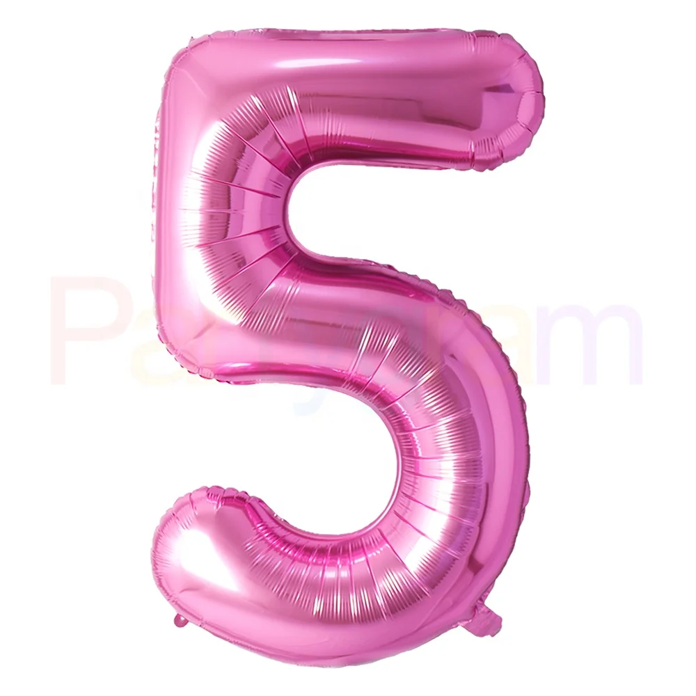 40 Inch  Pink Big Size Number TWO Foil Balloons Birthday Decorations Large Globe Figure Air Balloons