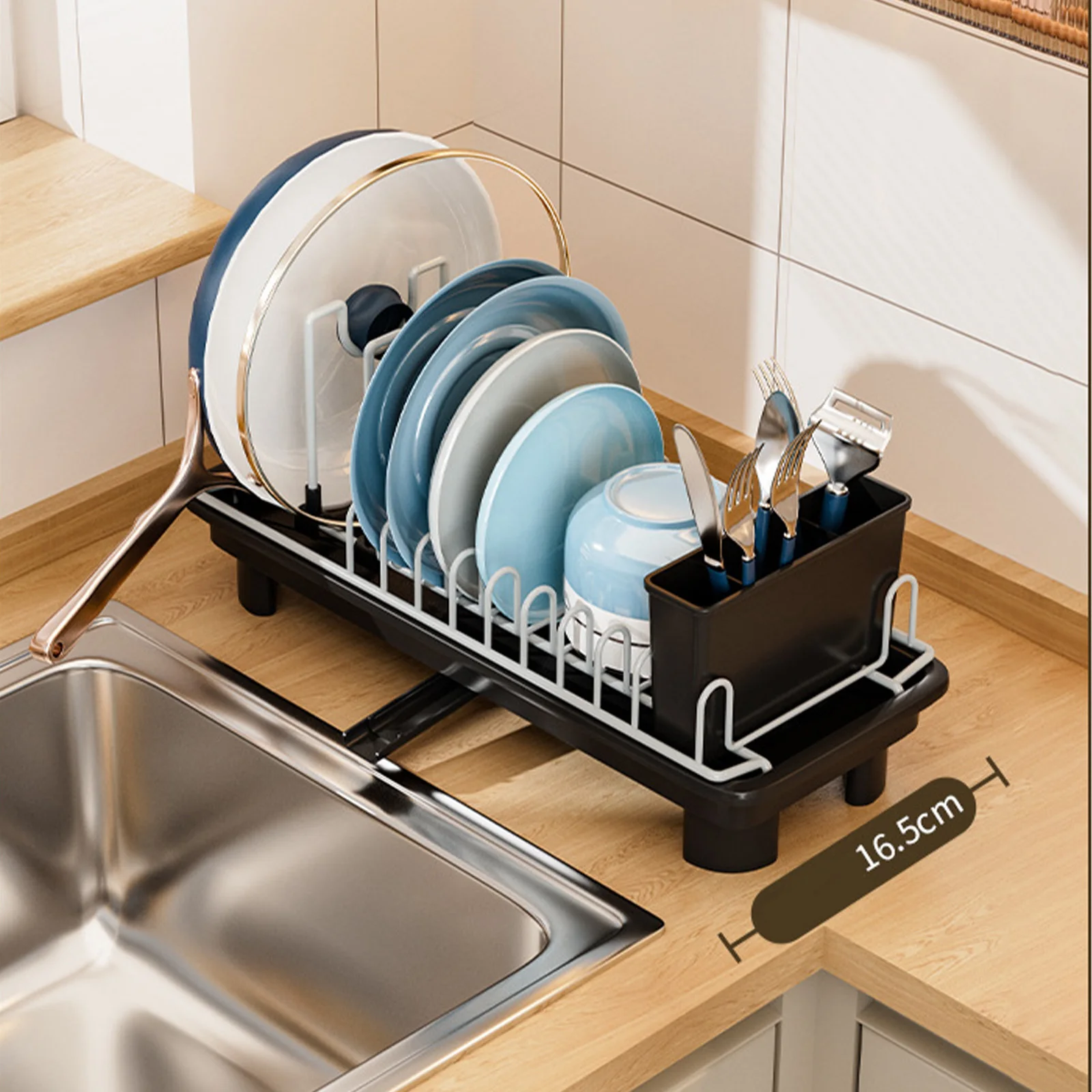 Multifunctional Kitchen Dish Rack Narrow Style Iron Storage Cabinet Pot Cover Cutting Board Inner Pot Rack Office Bathroom Use