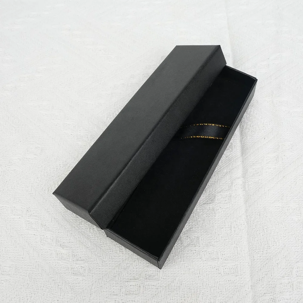 Box printing bargain price 16.8*5*2.5cm pen black specialty paper rigid case boxes for gift pens