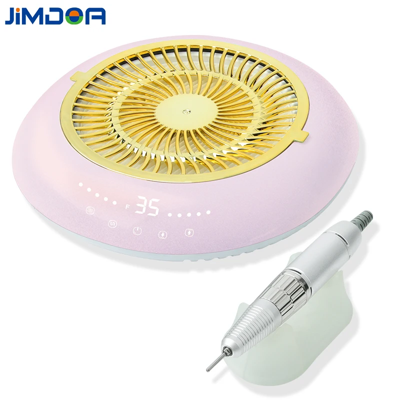 Professional Commercial Pink Nail Art Vacuum Suction Nail Dust Collector Pro With Nail Drill
