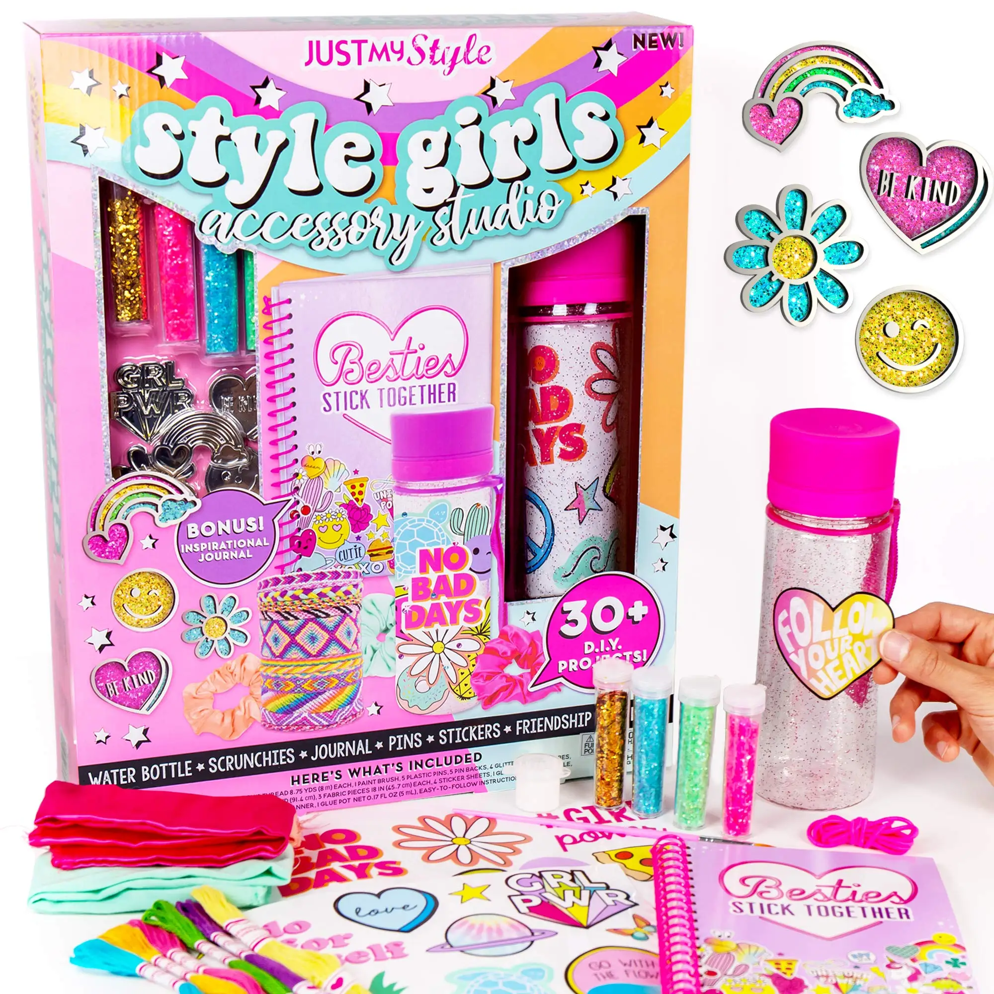 High Quality Accessory Set Create Your Own Scrunchies, Bracelets & Pins Decorate For Girls Gift