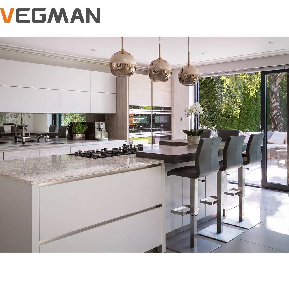 Customized Modern Style White Smart Island Kitchen Cabinet for Villa