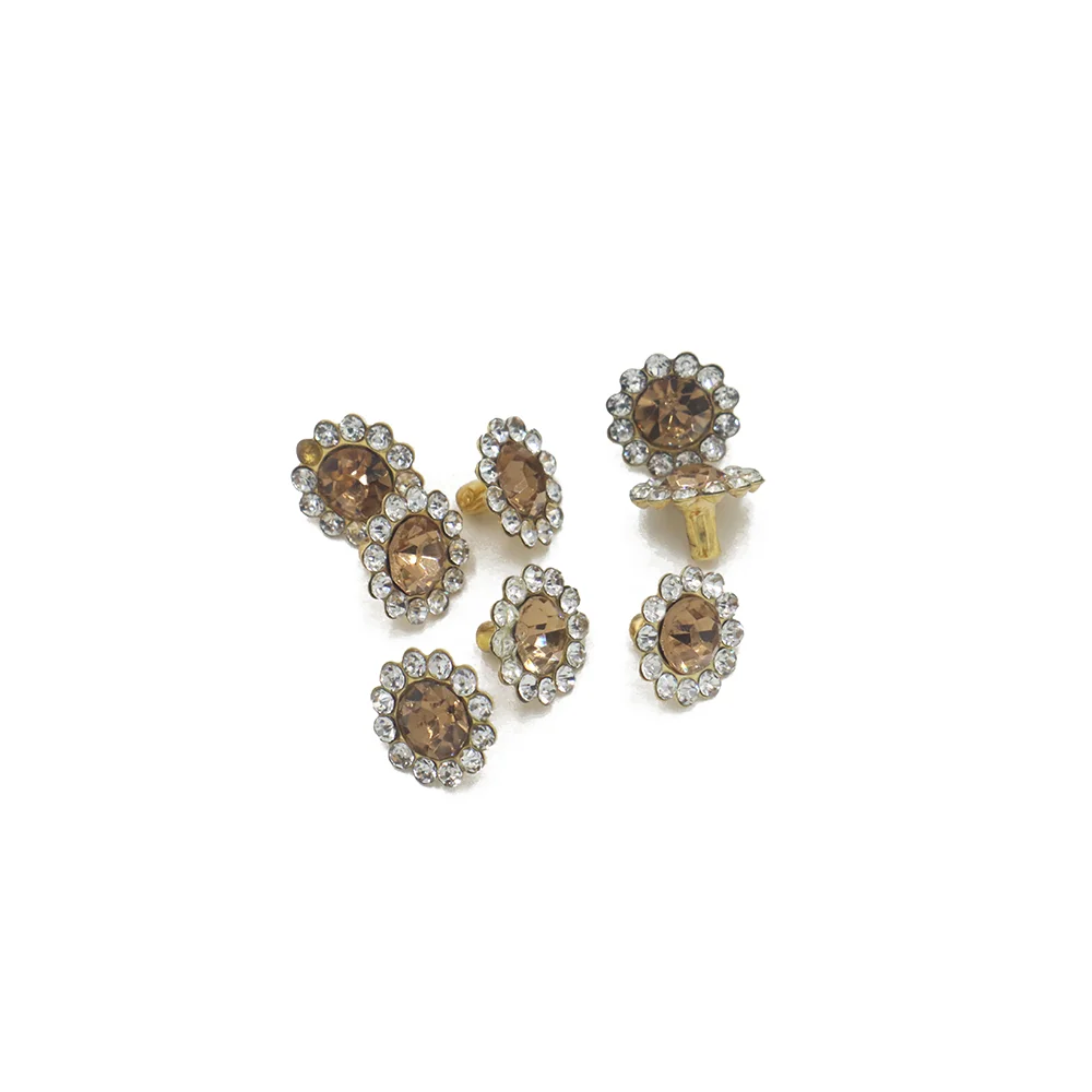 Wholesale Leather crystal rhinestone decoration rivet custom metal rivet for shoe bags