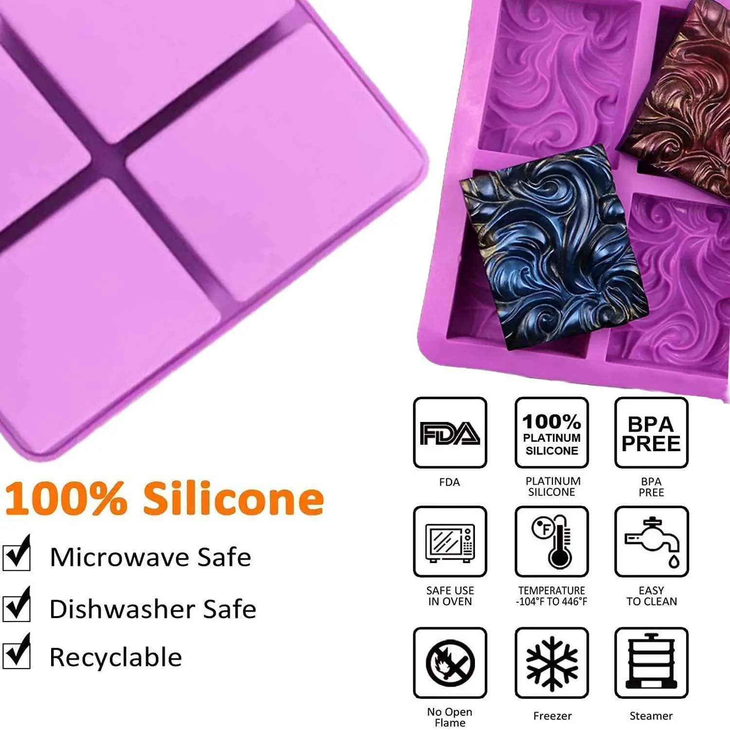 Homesun High Quality DIY Customized Logo Silicone Forms Soap Mold For Soap Making