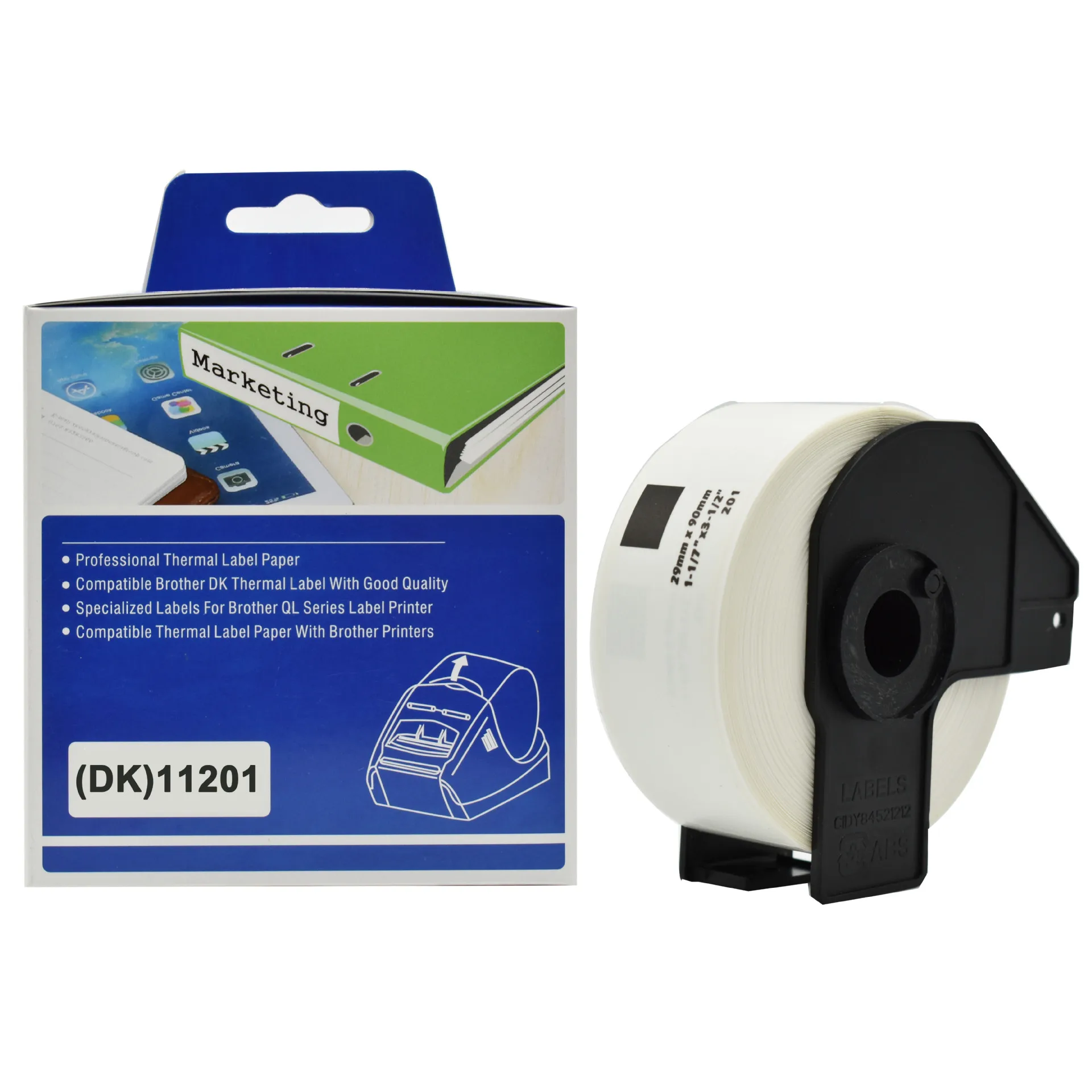 Compatible Thermal Die Cut Labels DK11208 1208 38MM*90MM*400PCS for Brother Good Price Custom Sticker Chemical Print Industries