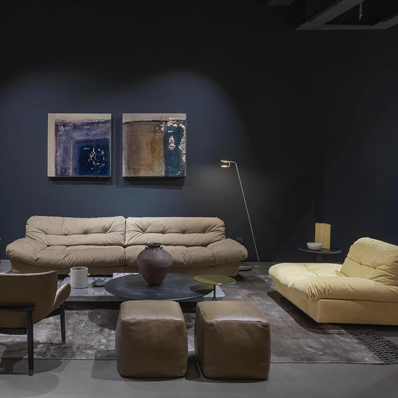 Cloud sofa Leather upholstery small apartment sofa Fabric sofa