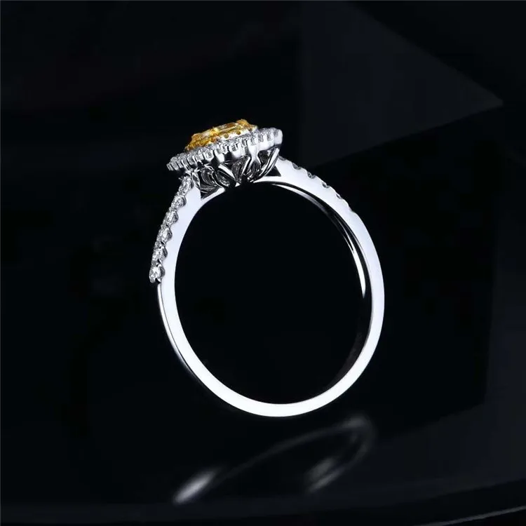 
hot sale SGARIT natural diamond ring jewelry 18k gold 1ct VS natural yellow diamond ring for women wedding engagement 