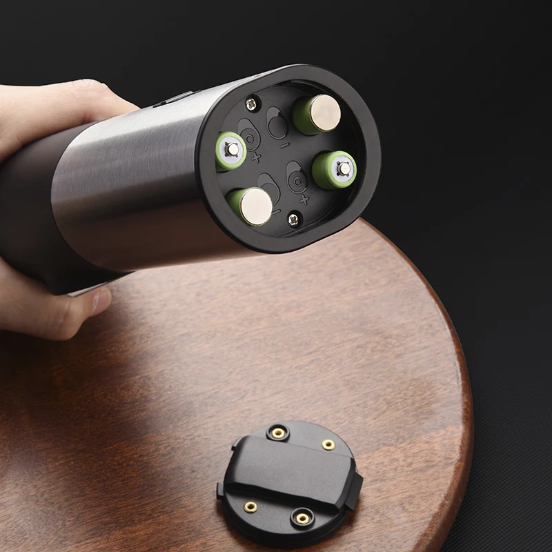 Оптовая продажа, электрическая портативная гравитационная мельница для соли и перца из АБС-пластика на батарейках, автоматическая мельница для перца