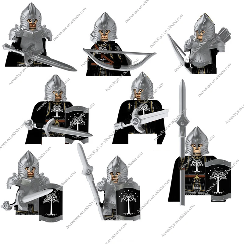Medieval Castle Knight Figures Military Soldier Weapons Armor Mini Building Blocks Bricks Toys for Kid Gifts KT1014 KT1015