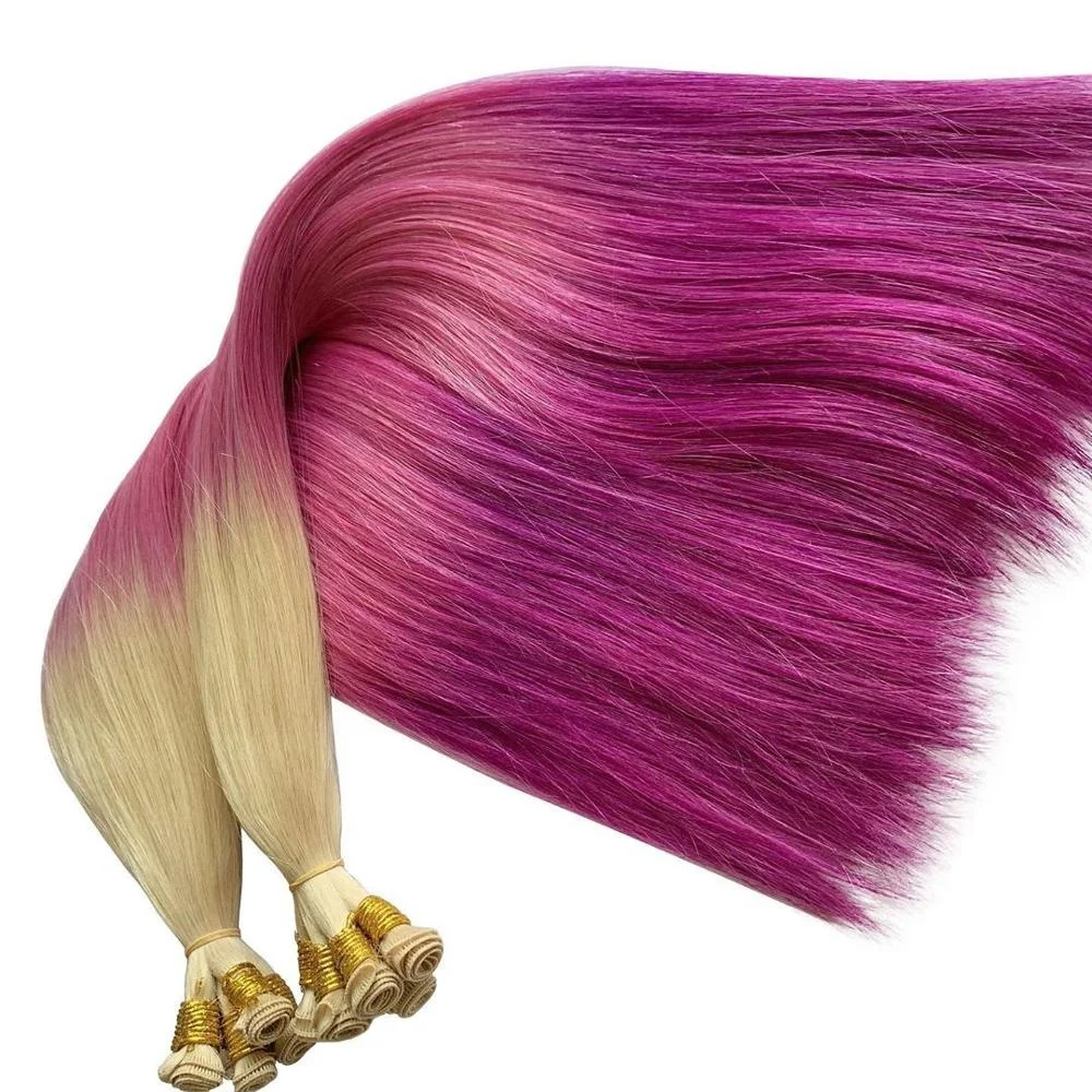 Натуральные натуральные волосы три цвета с двойными ручными завязками 100% для наращивания русские пряди