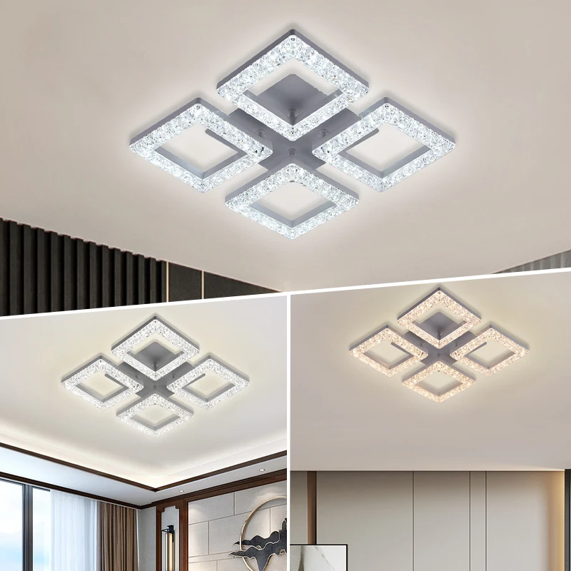 New Style dimmable square ceiling light living room Interior acrylic modern led ceiling lamps fixtures