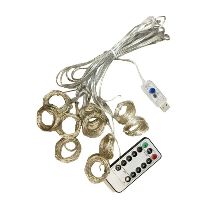 2021 New USB Remote Control 3*3 Meter Copper Wire Light Curtain LED String Icicle Light Christmas Day Light
