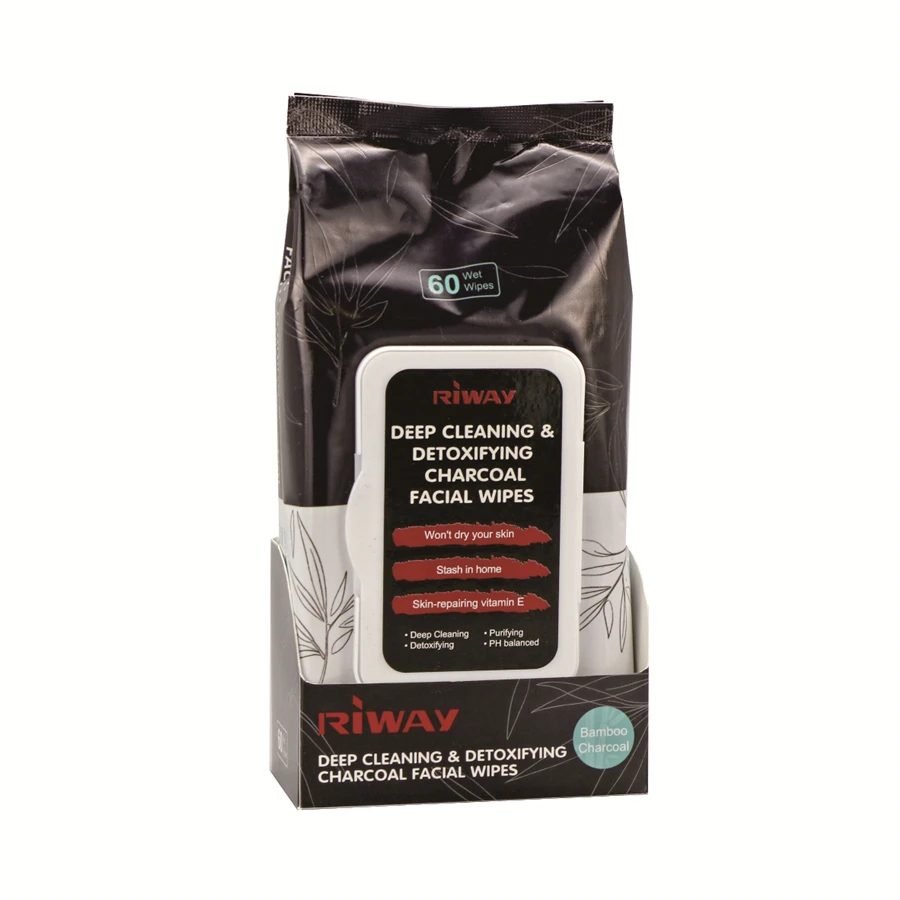 Bamboo charcoal facial cleaning makeup remover wipes