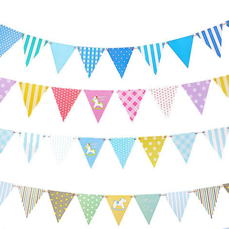 Factory Price Small Flag Custom Printing Outdoor Decorative Pennant Triangle String Country Flags