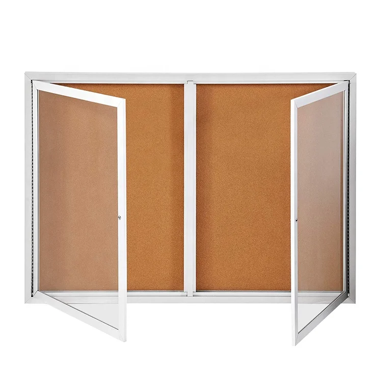 Оптовая продажа, настенная алюминиевая рама, запираемый шкаф для витрин, пробковая доска для объявлений, витрина для улицы и помещений, доска для объявлений