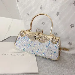 Fashion Handbag 2023 Evening Bag 2023 Rhinestone Dinner Bag Wicker Wholesale New Style Sequin Chain Shoulder Messenger Bag