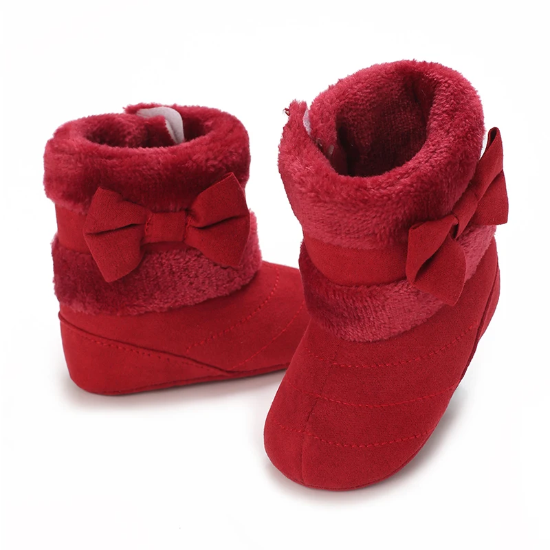 Winter baby warm shoes cotton boots baby boots bow baby shoes 0-1 years old