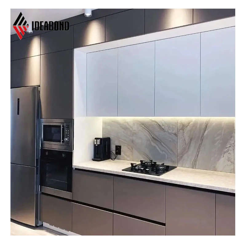 Modern Kitchen Cabinets Furniture ACP Panel Aluminium Sandwich Panel Coffee Mirror Finish Aluminium Composite Panel