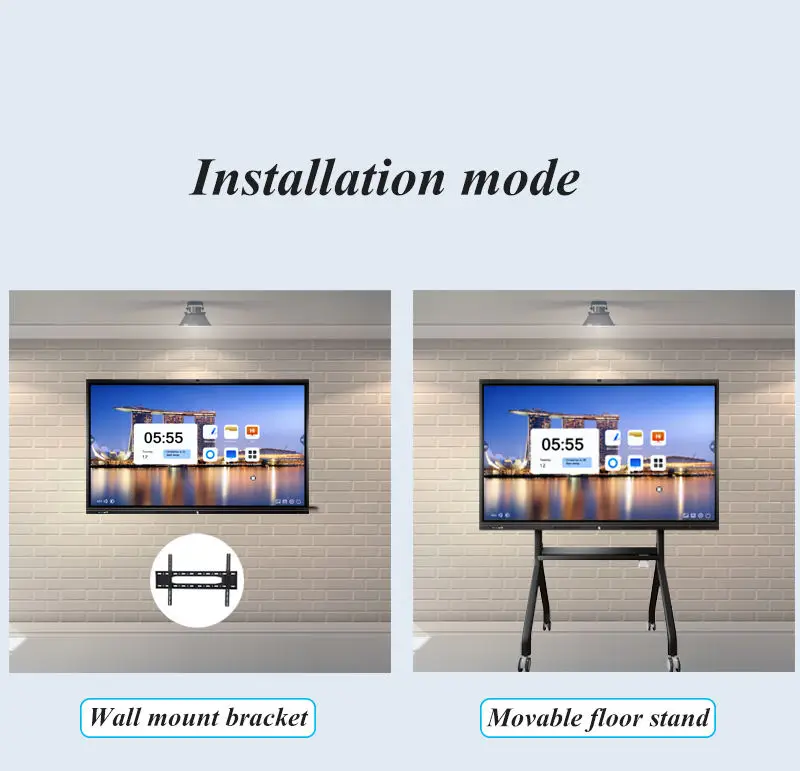 55/65/75/86/98/110 Inch Electron Interactive Smart Whiteboard Digital Touch Screen Interactive Smart Boards For School Classroom