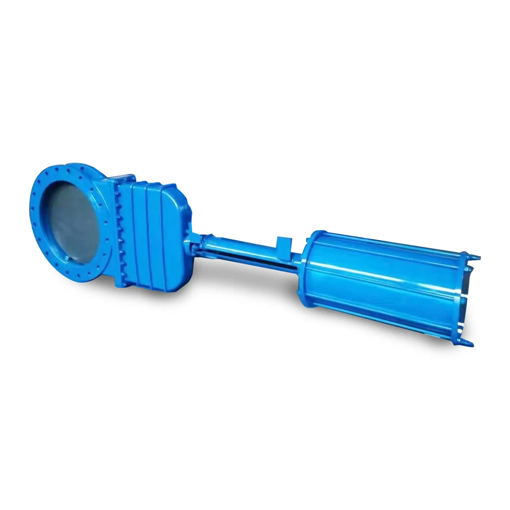 WCB Gate Valves carbon steel Single-acting pneumatic PN10/16  knife gate valve