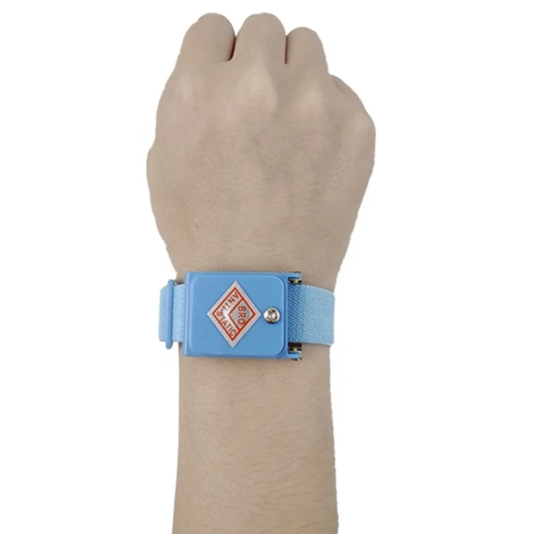 Blue Industrial Elastic Cleanroom Wireless ESD Anti Static Wrist Strap