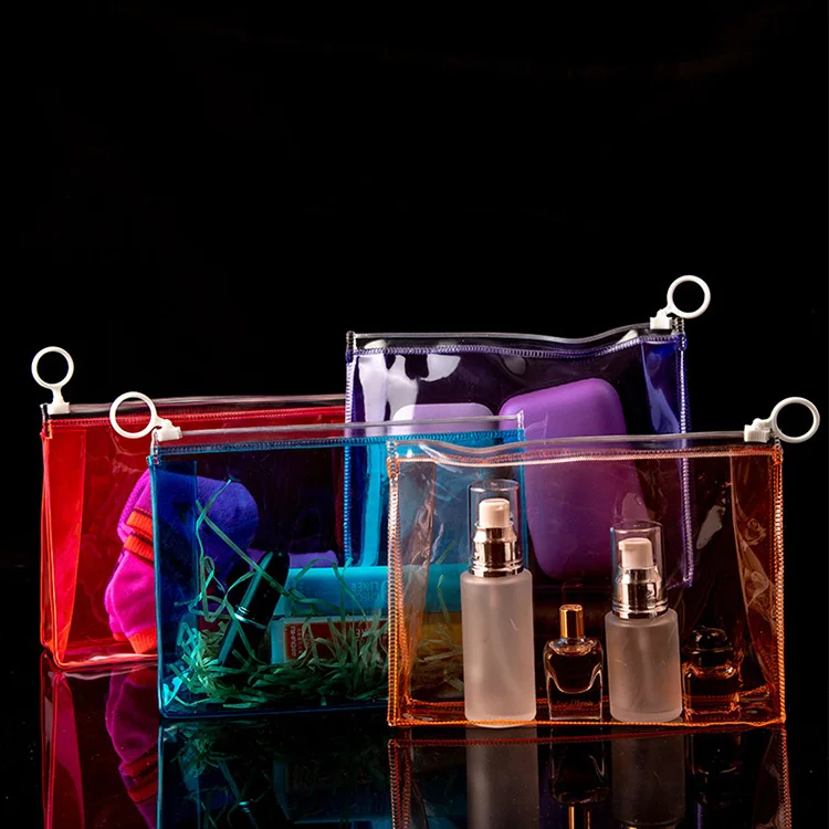 factory price professional supplier customize design new listing clear stand up cosmetic pouch makeup travel bag